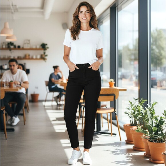 KanCan Mid Rise Skinny Jeans Womens 11 29 Cotton Stretch Black Denim KC11214BK - Picture 1 of 8